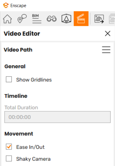 Video Editor Options